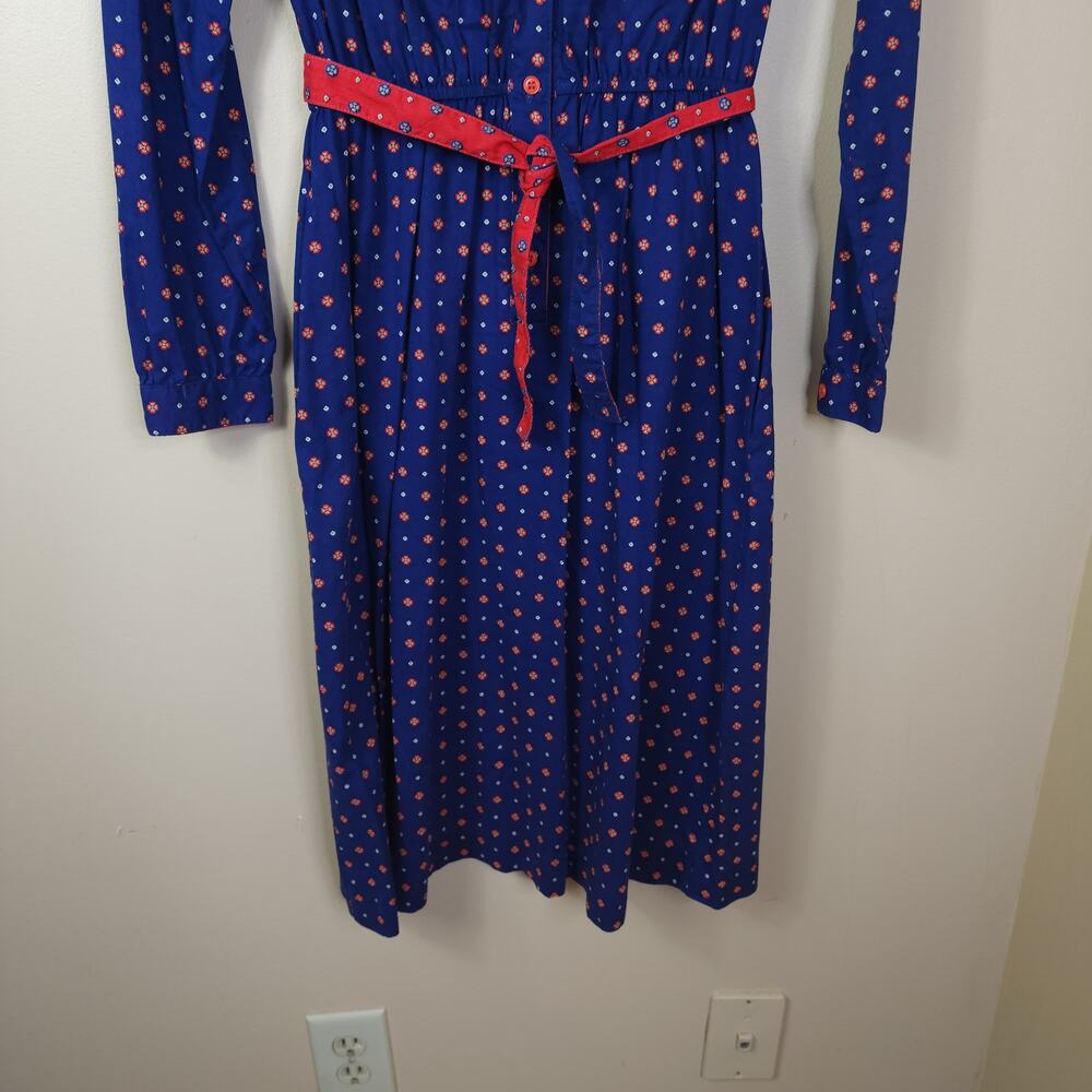 Vintage Lanz Original Cottagecore Blue Floral Long Sleeve Dress Size XS - Picture 4 of 12
